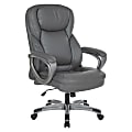 Office Star™ Executive Ergonomic Leather High Back Office Chair, Charcoal/Silver 1 thumbnail image