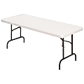 Realspace® Molded Plastic Top Folding Table, 29"H x 60"W x 30"D, Platinum 1 thumbnail image