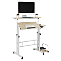 Mind Reader Mobile 21.25"W Height Adjustable Mobile Sit/Stand Desk, White
