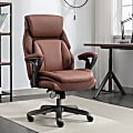 Serta® SmartLayers™ Everett Big & Tall Ergonomic Vegan Leather High-Back Executive Office Chair, Cognac/Dark Gray 1 thumbnail image