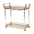 Baxton Studio Savannah Wine Cart, 33-1/2" x 32-3/4", Gold 1 thumbnail image