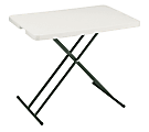 Realspace® Folding Table, Molded Plastic Top, 25-28"H x 26"W x 18"D, Platinum