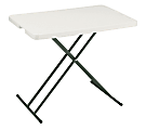 Realspace® Folding Table, Molded Plastic Top, 25-28"H x 26"W x 18"D, Platinum 1 thumbnail image