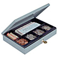 Ultra-Slim Cash Box With Security Lock, 2"H x 11 1/4"W x 7 1/2"D, Gray