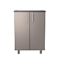 Inval America Maestrik 24"W 2-Door Garage Storage Cabinet, Dark Gray