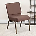 Flash Furniture HERCULES Series Church Chair With Book Rack, Brown Dot/Gold Vein