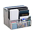 Mind Reader Desktop Organizer Vertical File Storage, 9-1/2"H x 9-1/2"W x 12-1/4 D, Silver