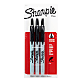 Sharpie® Retractable Permanent Markers, Fine Point, Black, Pack Of 3 Markers 1 thumbnail image