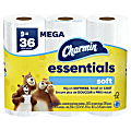 Charmin Essentials Soft Mega 2-Ply Toilet Paper Rolls, 4" x 4-1/2", 330 Sheets Per Roll, White, Pack Of 9 Rolls 1 thumbnail image
