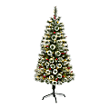 Nearly Natural Frosted Swiss Pine Artificial Christmas Tree, 5' 1 thumbnail image