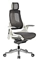 Eurotech Wau Executive Fabric Chair, High-Back, 49 1/2"H x 27 1/4"W x 27"D, White/Charcoal
