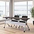 Bush Business Furniture Envision 72"W Folding Training Table and 2 Folding Chairs with Arms, Storm Gray/Cool Gray Metallic, Standard Delivery 1 thumbnail image
