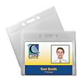 C-Line® Poly ID Badge Holders, Horizontal, 2 1/2" x 3 1/2", Clear, 12 Badges Per Pack, Set Of 5 Packs