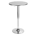 LumiSource Bistro Round Metal Bar Table, 41"H x 25-1/2"W x 25-1/2"D, Silver