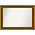 Amanti Art Non-Beveled Rectangle Framed Bathroom Wall Mirror, 29-3/4” x 41-3/4”, Parlor Gold