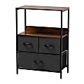 Baxton Studio Hakan 23"W 3-Drawer Storage Cabinet, Gray/Walnut Brown 1 thumbnail image