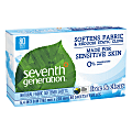 Seventh Generation™ Free & Clear Natural Fabric Softener Sheets, 6-3/8" x 9", Box Of 80 Sheets 1 thumbnail image