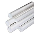 Partners Brand White Mailing Tubes With Plastic Endcaps, 2" x 36", 80% Recycled, Pack Of 50