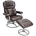 True Innovations High-Back Recliner With Ottoman, 35 1/4"H x 30"W x 43 1/4"D, Brown 1 thumbnail image