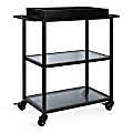 Kate and Laurel Giles Modern 3-Tier Metal Bar Cart, 30"H x 28"W x 13"D, Black