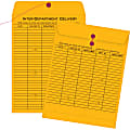 Quality Park® Interdepartment Envelopes, 10" x 13", 2-Sided Narrow Rule, Button & String Closure, Brown, Box Of 100