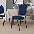 Flash Furniture HERCULES Fabric Crown-Back Stacking Banquet Chair, Navy Pattern/Gold