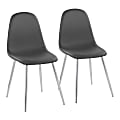 LumiSource Pebble Contemporary Dining Chairs, Gray/Chrome, Set Of 2 Chairs