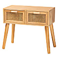 Baxton Studio Falan 2-Drawer Console Table, 21-3/4”H x 24-7/16”W x 11-5/8”D, Oak Brown 1 thumbnail image