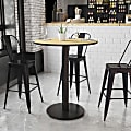 Flash Furniture Round Laminate Table Top With Round Bar Height Table Base, 43-3/16”H x 36”W x 36”D, Natural 1 thumbnail image