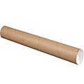 Office Depot® Brand Kraft Mailing Tubes With Plastic Endcaps, 3" x 42", Pack Of 24