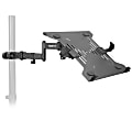 Mount-It! Steel Pole Mount 15.6" Laptop Holder, 6-1/2”H x 11-3/4”W x 13”D, Black/Silver