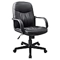 Mid-Back Bonded Leather Chair, 40"H x 23"W x 25"D, Black