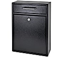 Mail Boss Locking Security Drop Box, 16 1/4"H x 11 1/4"W x 4 3/4"D, Black