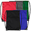 Trailmaker Polyester Drawstring Backpacks, Assorted Colors, Case Of 48 Backpacks