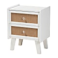 Baxton Studio Balta 2-Drawer Nightstand, 19-3/4"H x 15-3/4"W x 11-13/16"D, Oak Brown/White 1 thumbnail image