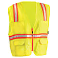 Non-ANSI Contractor Style Solid Vests, XL, Hi-Viz Yellow; Orange Contrast Trim