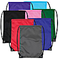 Trailmaker Basic Drawstring Backpacks, Assorted Colors, Case Of 48 Backpacks