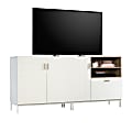 Sauder® Anda Norr Modular Entertainment Credenza, 34"H x 72"W x 18-3/8"D, White/Sky Oak