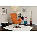 Flash Furniture Egg Side Reception Chair With Bowed Seat, Orange/Chrome