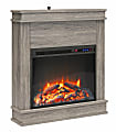 Ameriwood Home Mateo Electric Fireplace With Mantel, 32-7/8"H x 29-3/4"W x 7-3/4"D, Gray Oak