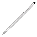 Cross® Classic® Century® Fountain Pen, Medium Point, 1.0 mm, Chrome Barrel, Black Ink