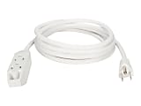 QVS Power Extension Cord - Power strip - AC 125 V - 1625 Watt - input: NEMA 5-15P - output connectors: 3 (NEMA 5-15) - 25 ft cord - white 1 thumbnail image