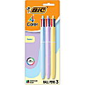 BIC 4-Color Retractable Ball Point Pen, Medium 1.0MM Point, Assorted Pastel Barrels, Assorted Ink Pack Of 3 1 thumbnail image