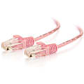 C2G 1ft Cat6 Snagless Unshielded (UTP) Slim Ethernet Patch Cable - Pink - 1 ft Category 6 Network Cable for Network Device - First End: 1 x RJ-45 Network - Male - Second End: 1 x RJ-45 Network - Male - Patch Cable - 28 AWG - Pink