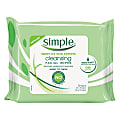 Simple Cleansing Facial Wipes, 7-1/2" x 7", Pack Of 25 Wipes