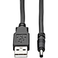 Tripp Lite USB to DC Power Cord Cable M/M USB-A to 3.5 x 1.35mm DC Barrel 3ft - For Hard Drive, Bluetooth Headset, Credit Card Reader, Wireless Router - 5 V DC Voltage Rating - Black 1 thumbnail image