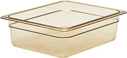 Cambro H-Pan High-Heat GN 1/2 Food Pans, 4"H x 10-7/16"W x 12-3/4"D, Amber, Pack Of 6 Pans