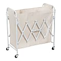 Honey Can Do Collapsible Accordion Triple Laundry Sorter, 33-3/4”H x 15-3/4”W x 31-7/16”D, White