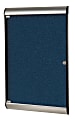 Ghent Silhouette 1-Door Enclosed Bulletin Board, Vinyl, 42-1/8" x 27-3/4", Navy, Satin Black Aluminum Frame  1 thumbnail image