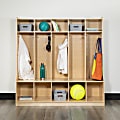 Flash Furniture Wooden School Coat Locker, 48”H x 48”W x 15”D, Natural